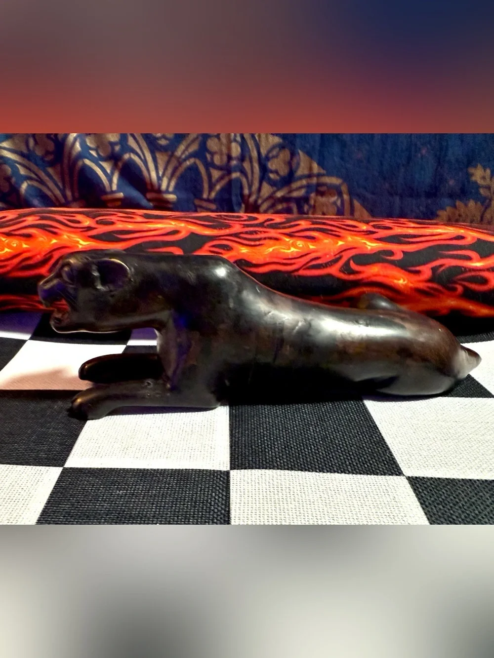 Hand Carved Wooden MCM Panther Figurine - Picture 3 of 9